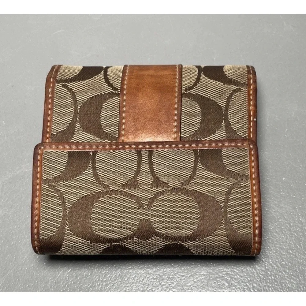 Vintage Coach‎ Canvas Leather Men's Signature Print Wallet